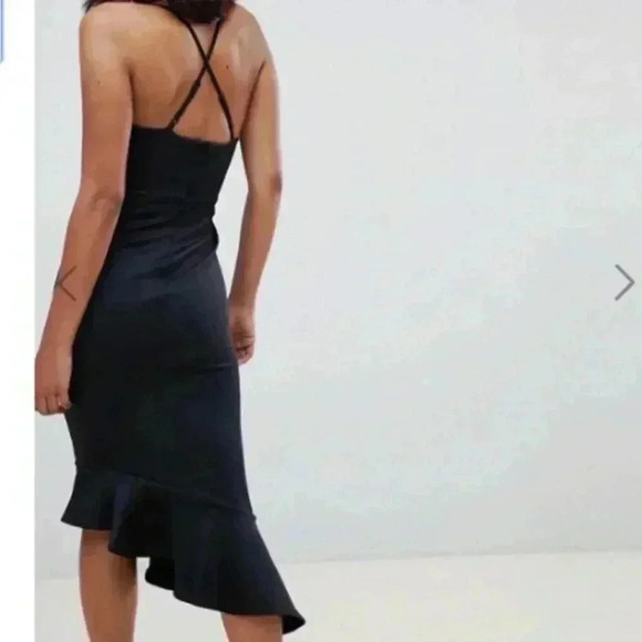 ASOS Black Asymmetric Mermaid Dress UK 10 EUR 38 US 6 - Picture 2 of 10